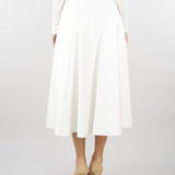 Gonna Avorio in duchesse con logo gioiello GO15661E2 360 ELISABETTA FRANCHI 