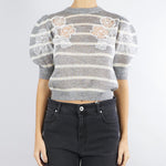 Maglia Grigio-Panna in misto mohair con pizzo TP3251 12756 TWIN SET 