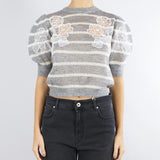 Maglia Grigio-Panna in misto mohair con pizzo TP3251 12756 TWIN SET 