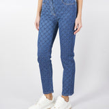 Jeans con losanghe all-over