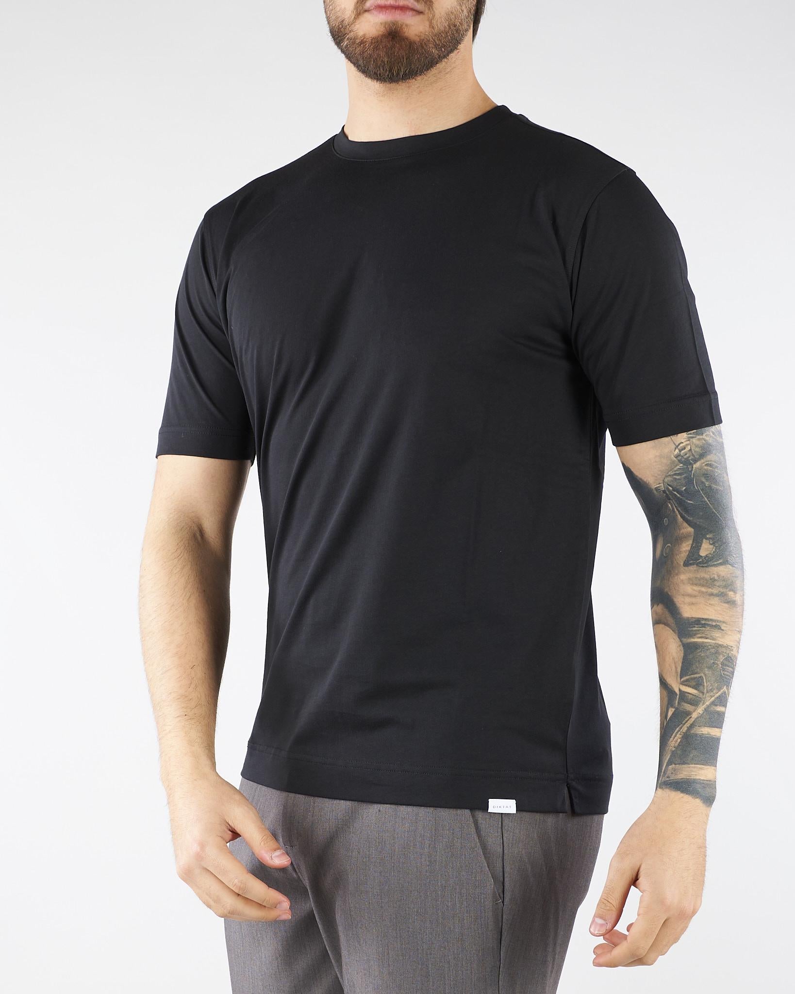 T-shirt Nero in cotone Supima DK17103 99 DIKTAT 