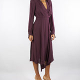 Abito Merlot in georgette con collana tubolare ABT0356E2 EA4 ELISABETTA FRANCHI 