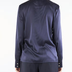 Blusa Blu in raso di seta GILLES 9 MAX MARA STUDIO 