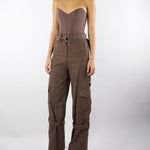 Pantalone Cargo Marrone wide leg PA255 80 BOHEMIAN VI 