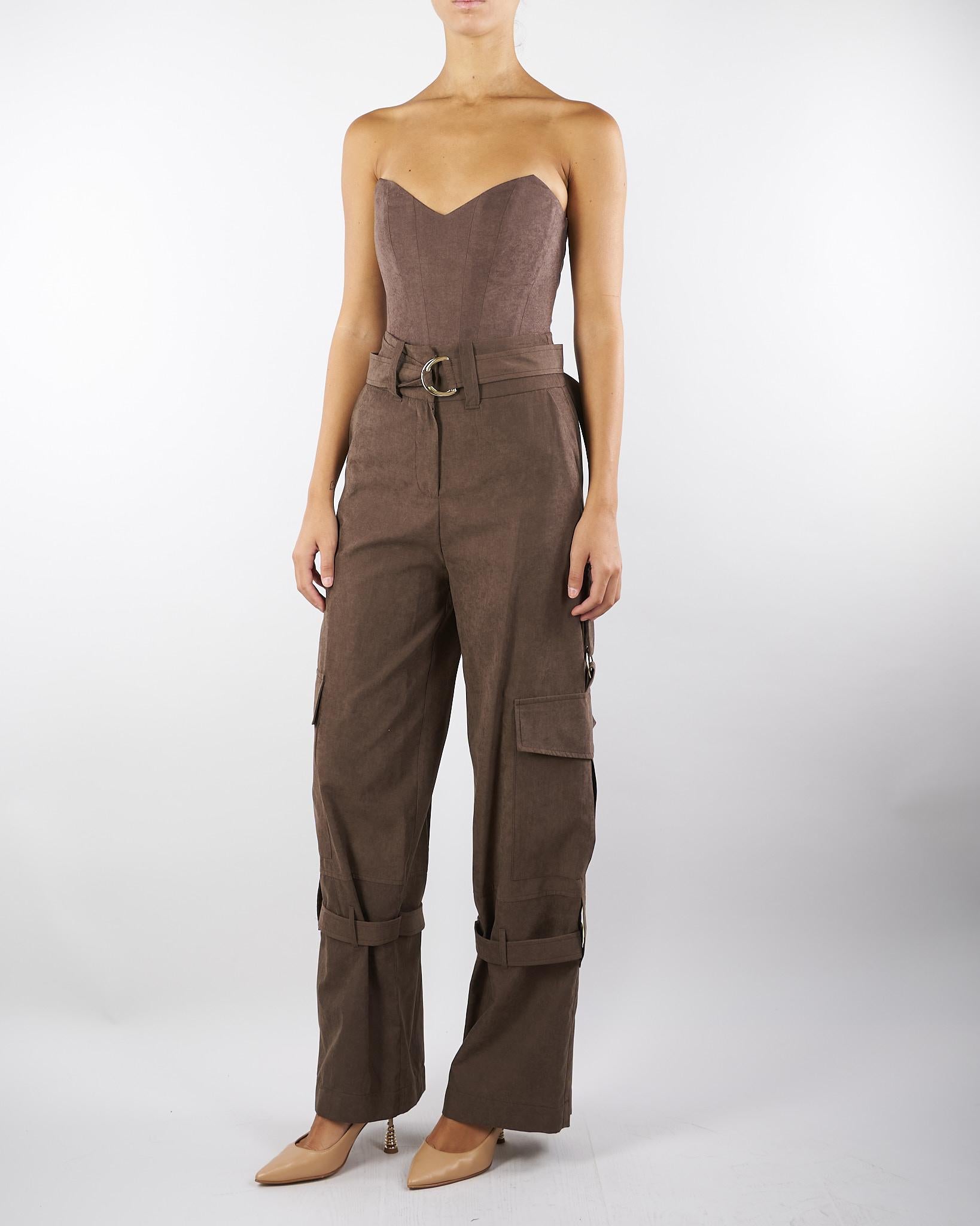 Pantalone Cargo Marrone wide leg PA255 80 BOHEMIAN VI 