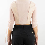 Giacca corta in ecopelle e inserti in tessuto tecnico Nenette