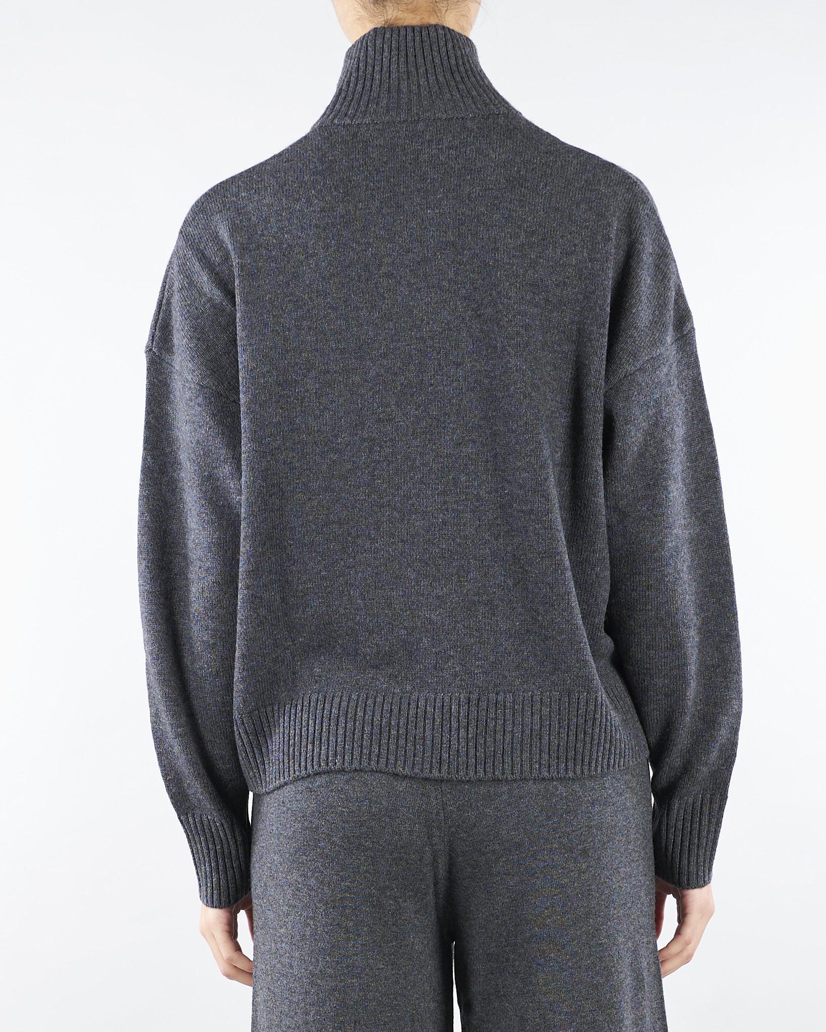 Cardigan zip Antracite in blend di lana ANTARES 5 PENNY BLACK 