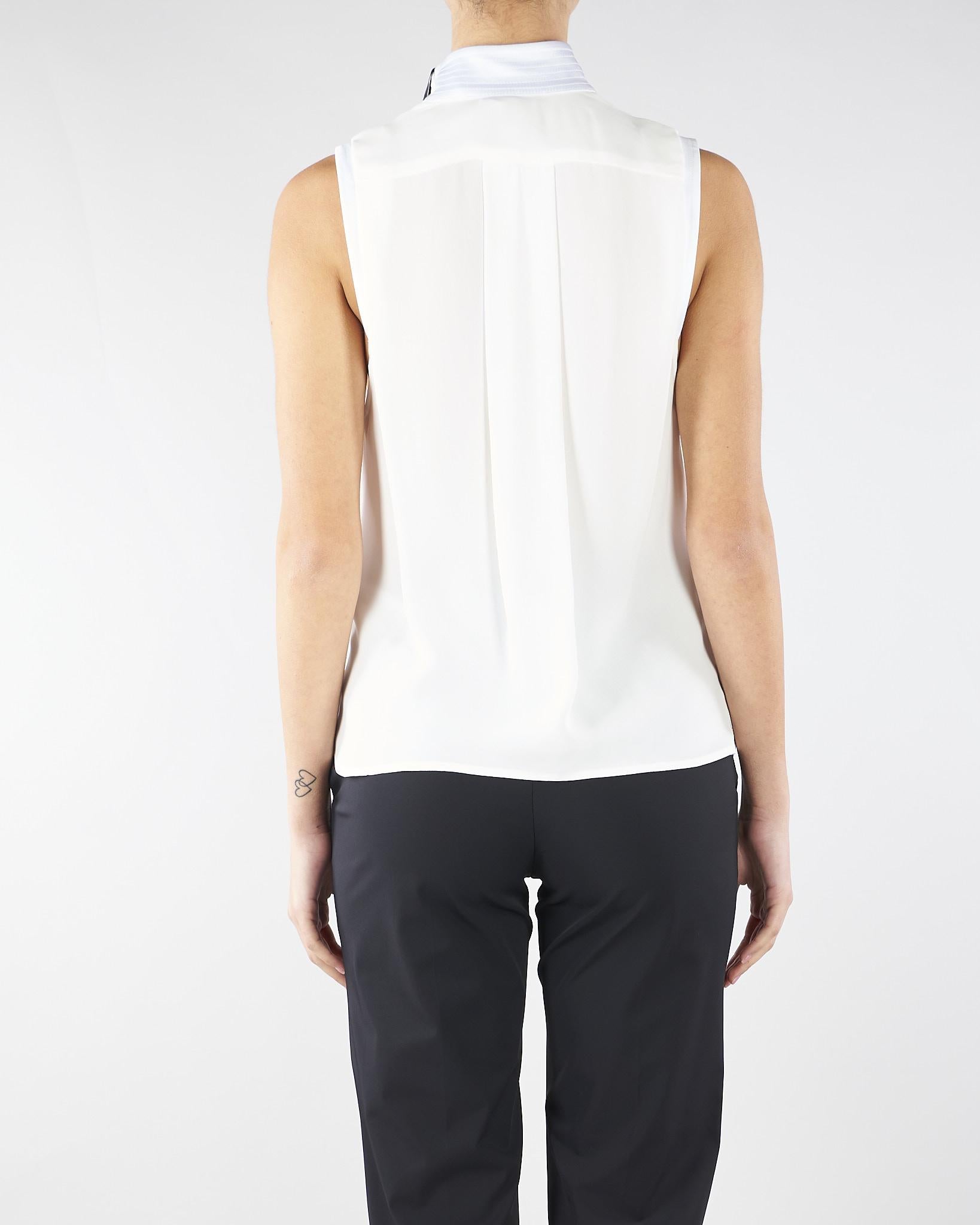 Top Avorio in georgette di viscosa CA13461E2 360 ELISABETTA FRANCHI 