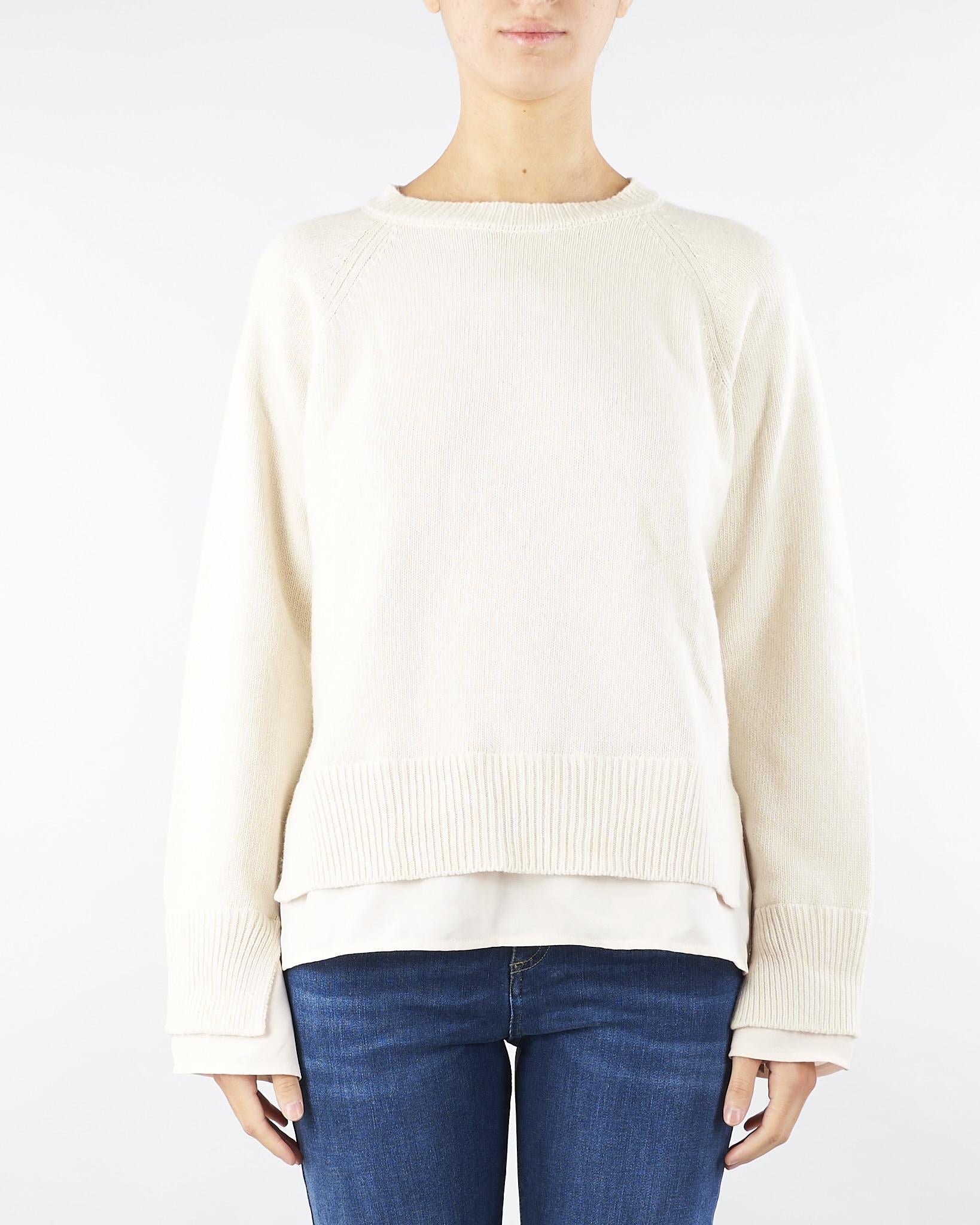 Maglia Panna con effetto camicia sotto RI5FP001 1041 ICONA 