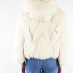 Vera Pelliccia Beige con cappuccio LC2066 3 YES LONDON 