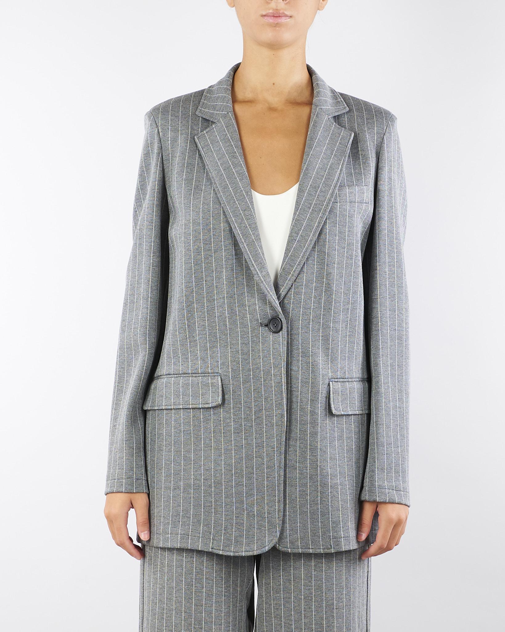 Blazer Grigio in jersey gessato MANIA 1 PENNY BLACK 