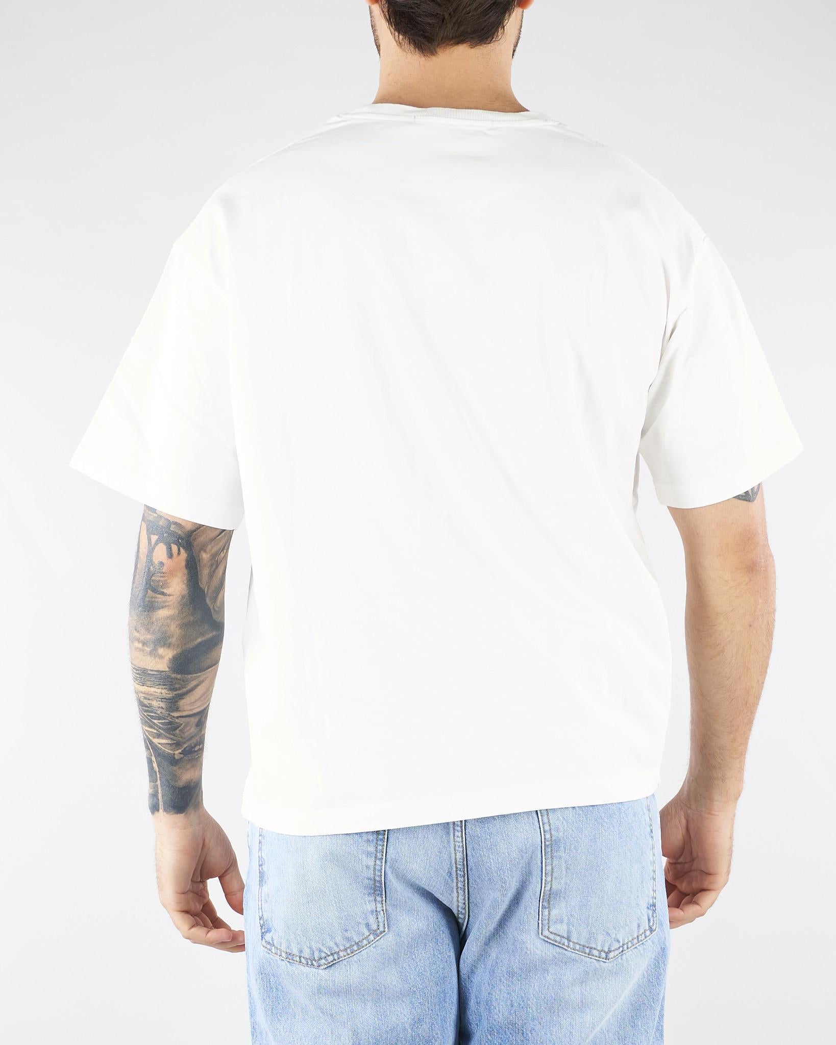 T-shirt Boxy Bianco con stampa HTEM321802 214 ACUPUNCTURE 