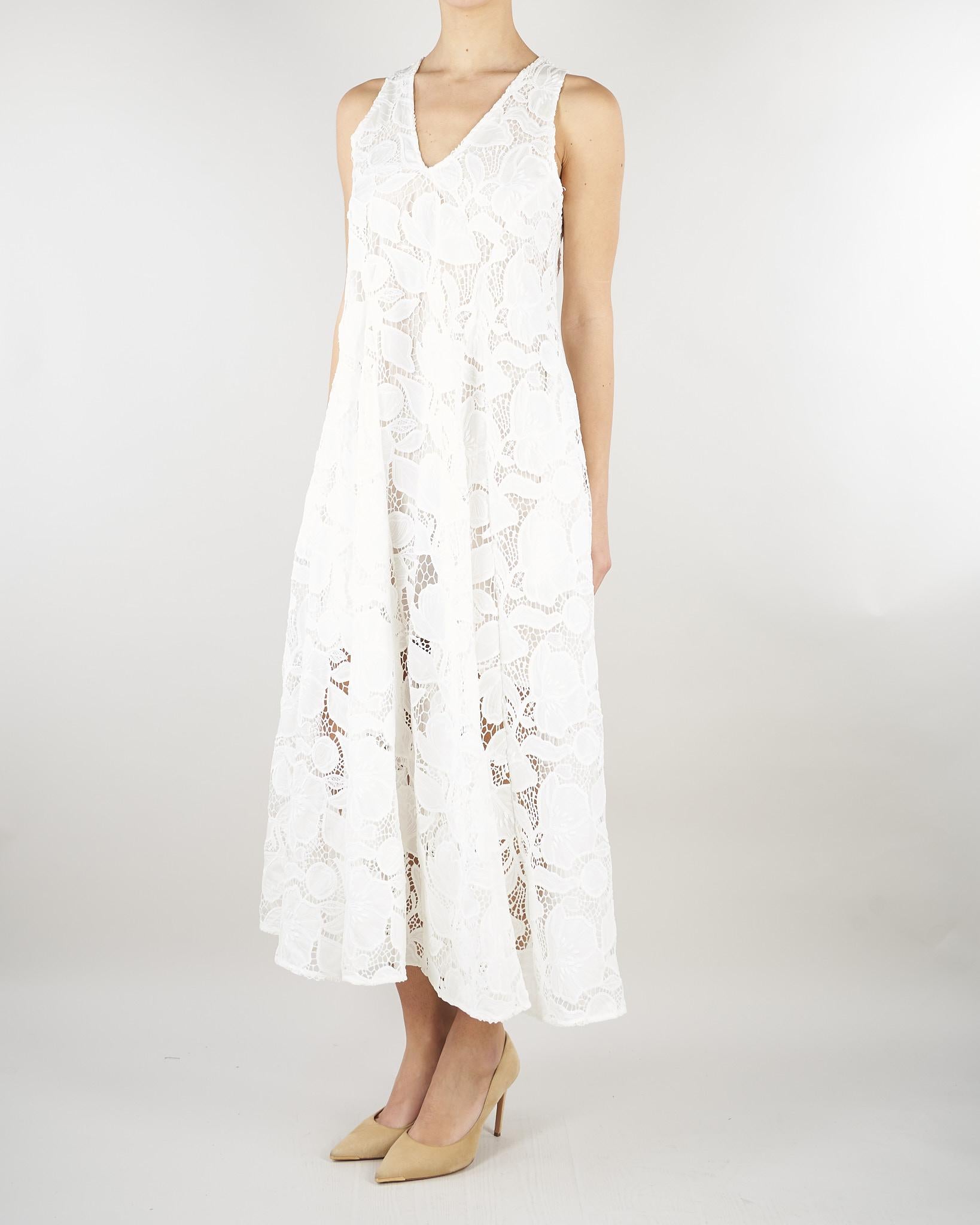 Abito Bianco in pizzo M6EAC4 111 MEIMEIJ 