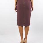 Gonna Merlot in crêpe con logo gioiello GO13756E2 EA4 ELISABETTA FRANCHI 