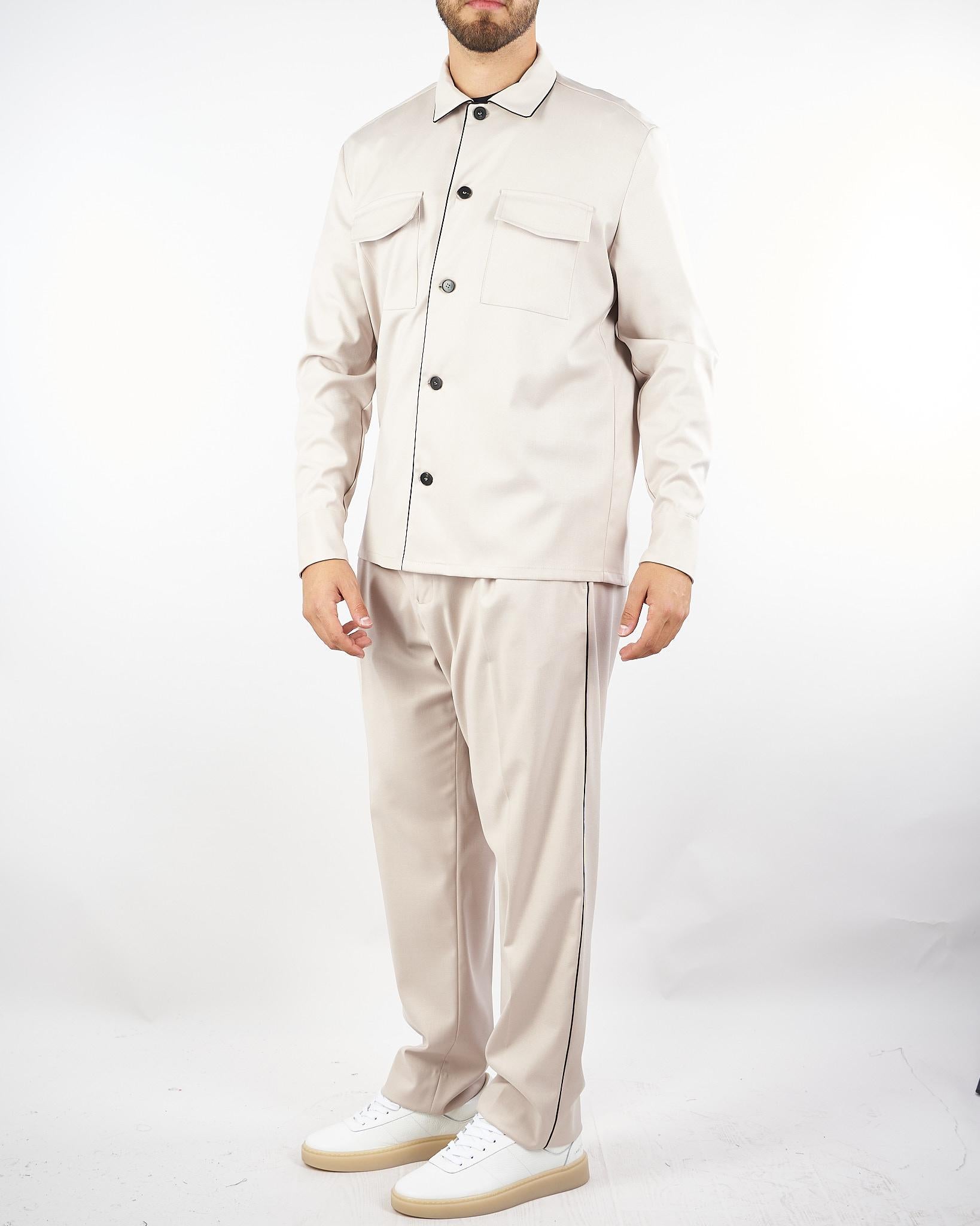 Overshirt Panna in tessuto tecnico L1HFW25260013 A039 LOW BRAND 