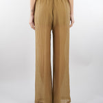 Pantalone Tabacco ampio semielasticato in voile unito PT1423460238 024 SEVENTY 