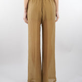 Pantalone Tabacco ampio semielasticato in voile unito PT1423460238 024 SEVENTY 