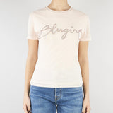 T-shirt Rosa con logo in strass RA6040J3903 21406 BLUGIRL 