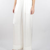 Pantalone Bianco in satin con elastico in vita SS260046 1 ELEH 