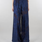 Pantalo jacquard Blu wide leg SP5MR028 3000 ICONA 