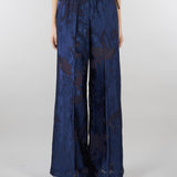 Pantalo jacquard Blu wide leg SP5MR028 3000 ICONA 
