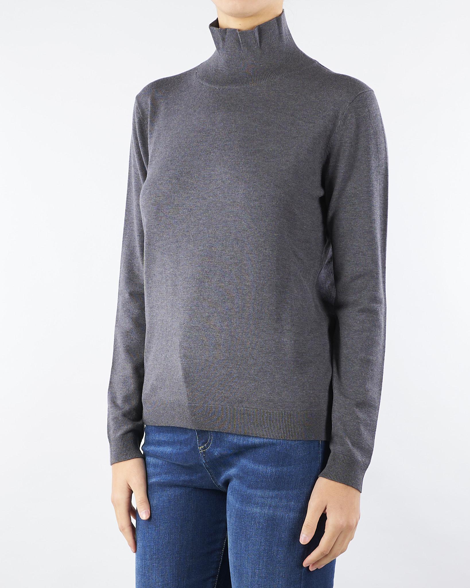 Maglia Dolcevita Grigio in filato di seta e lana KIKU 5 MAX MARA WEEKEND 