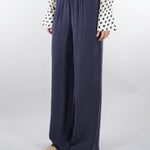Pantaloni Blu ampi in tessuto fluido PBBUNDICI 3 PENNY BLACK 