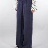Pantaloni Blu ampi in tessuto fluido PBBUNDICI 3 PENNY BLACK 
