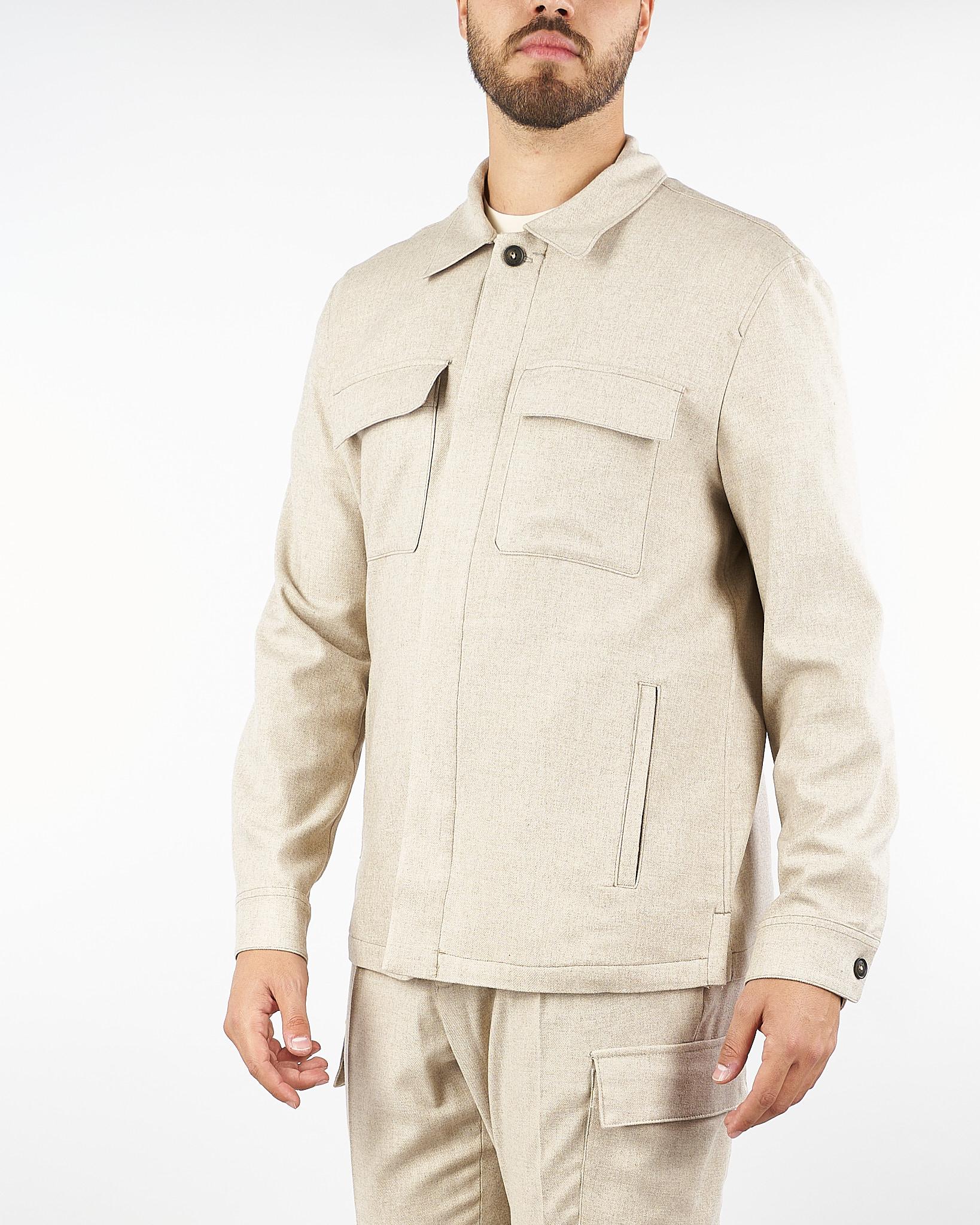 Overshirt Beige in flanella di lana 3932G2441X253600 23 MANUEL RITZ 