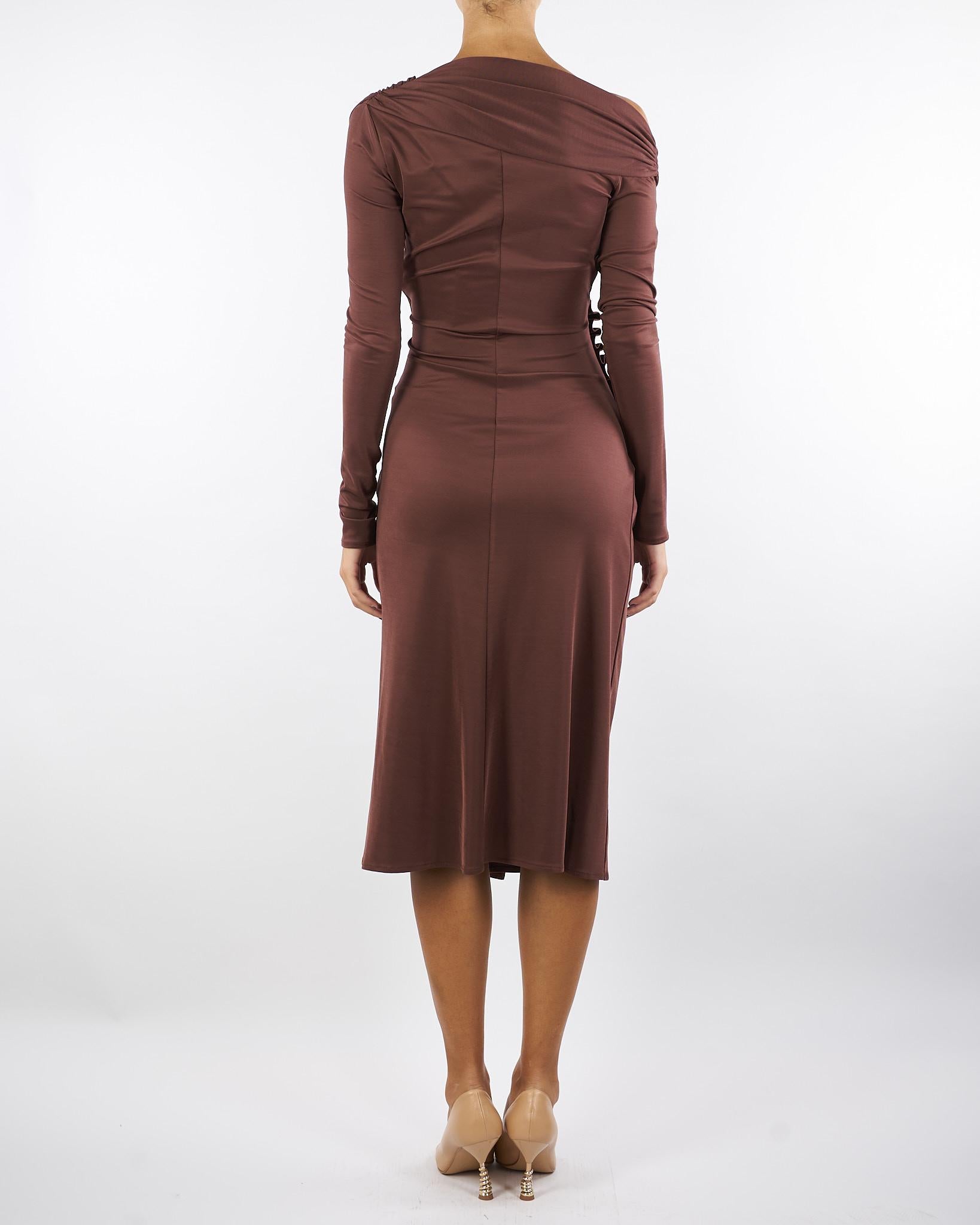 Abito Coffee in jersey con bottoni gioiello AB82257E2 EA3 ELISABETTA FRANCHI 