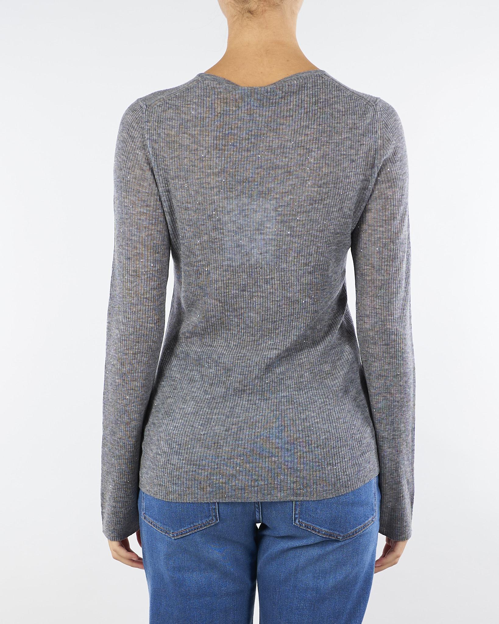 Maglia Grigio in pura lana con dettaglio strass STRINGA 1 MARELLA 
