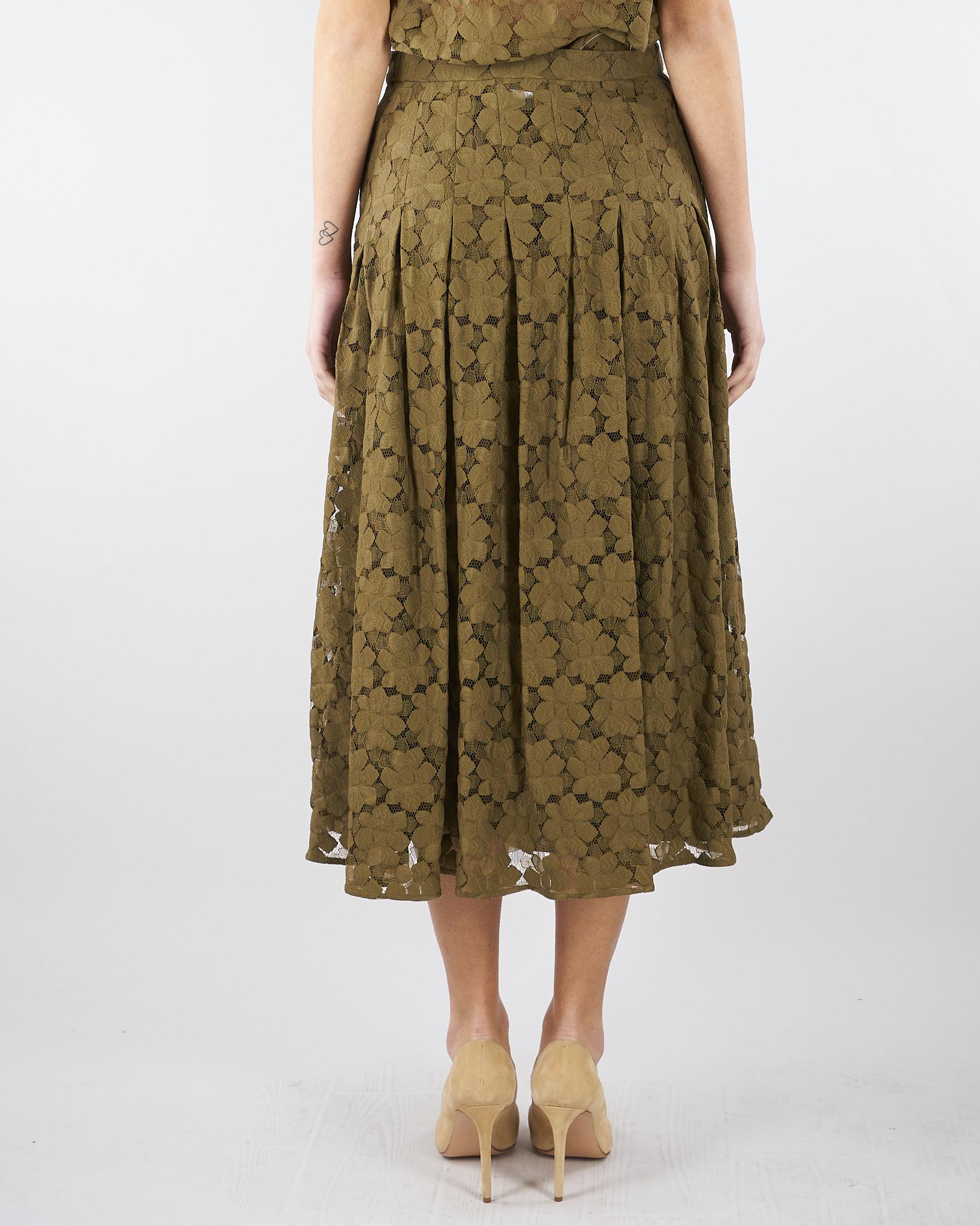 Gonna midi Verde Olio in pizzo MSTAIRONE 1 MAX MARA STUDIO 