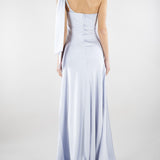 Abito Celeste lungo in satin SS260382 25 ELEH 