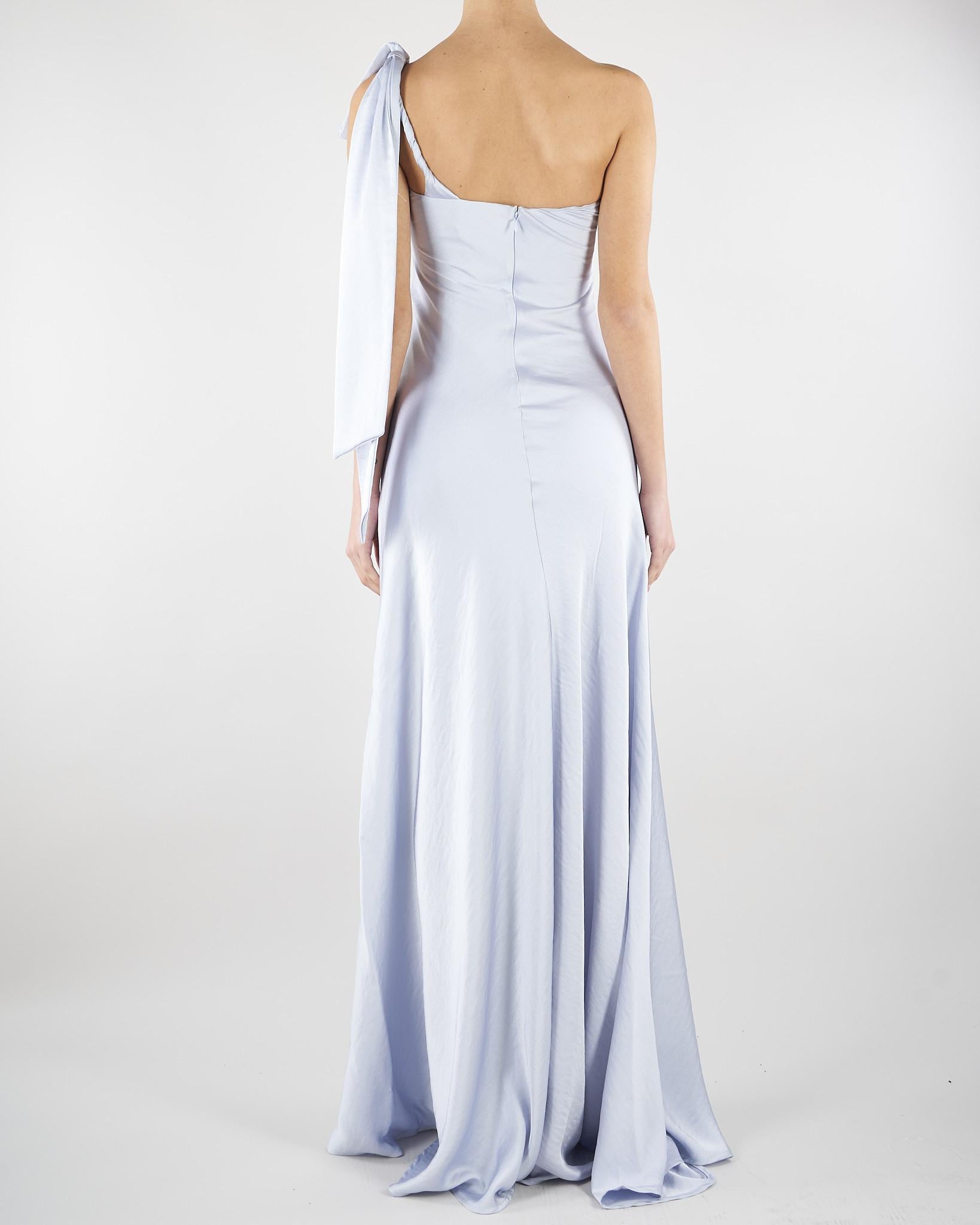 Abito Celeste lungo in satin SS260382 25 ELEH 