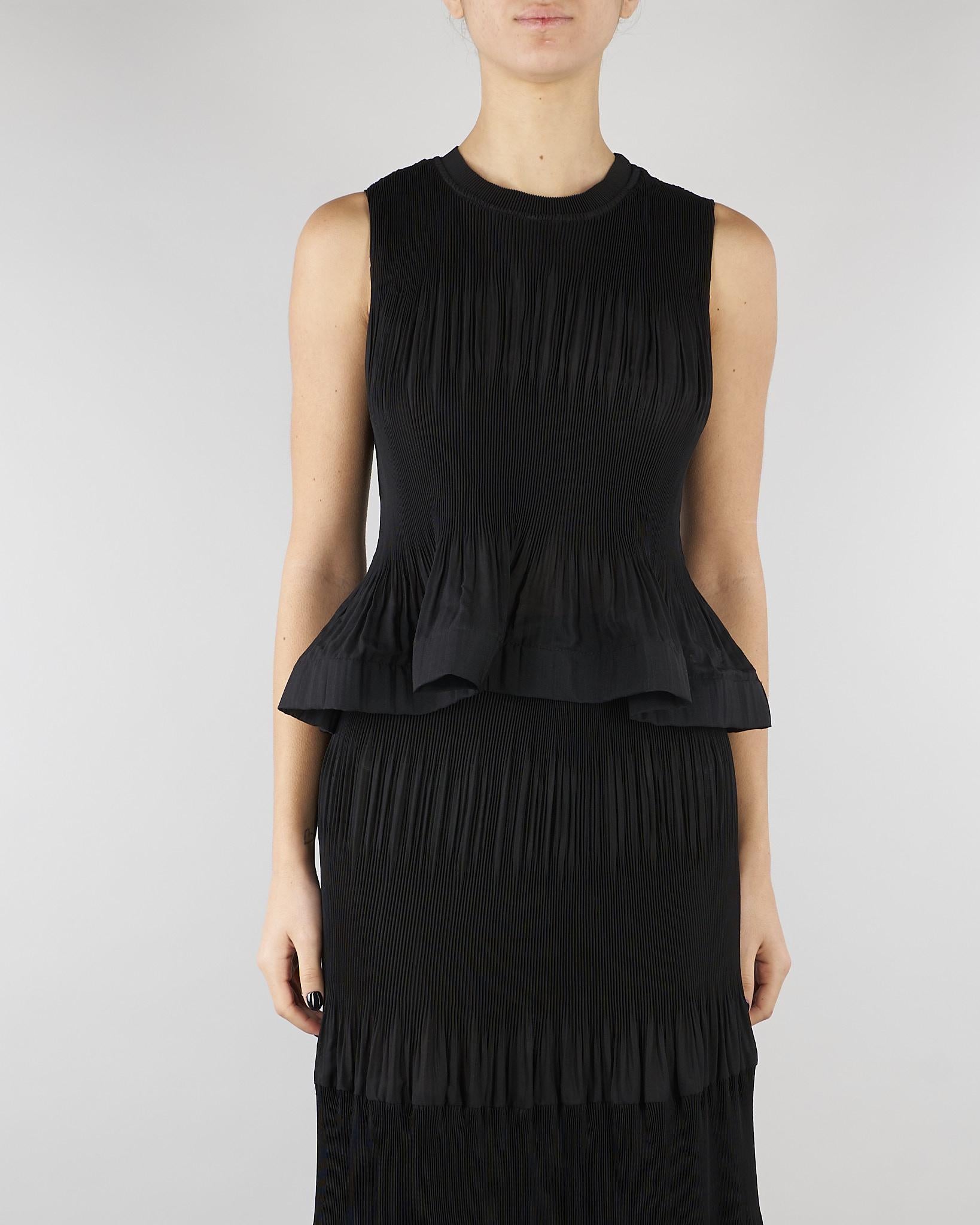 Top Nero plissè con rouches M6EY04 100 MEIMEIJ 
