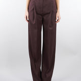 Pantaloni Cacao in fresco lana con placca gioiello PA15761E2 644 ELISABETTA FRANCHI 