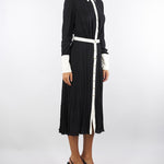 Abito Nero-Milk color-block in georgette di viscosa ABT0256E2 EF3 ELISABETTA FRANCHI 