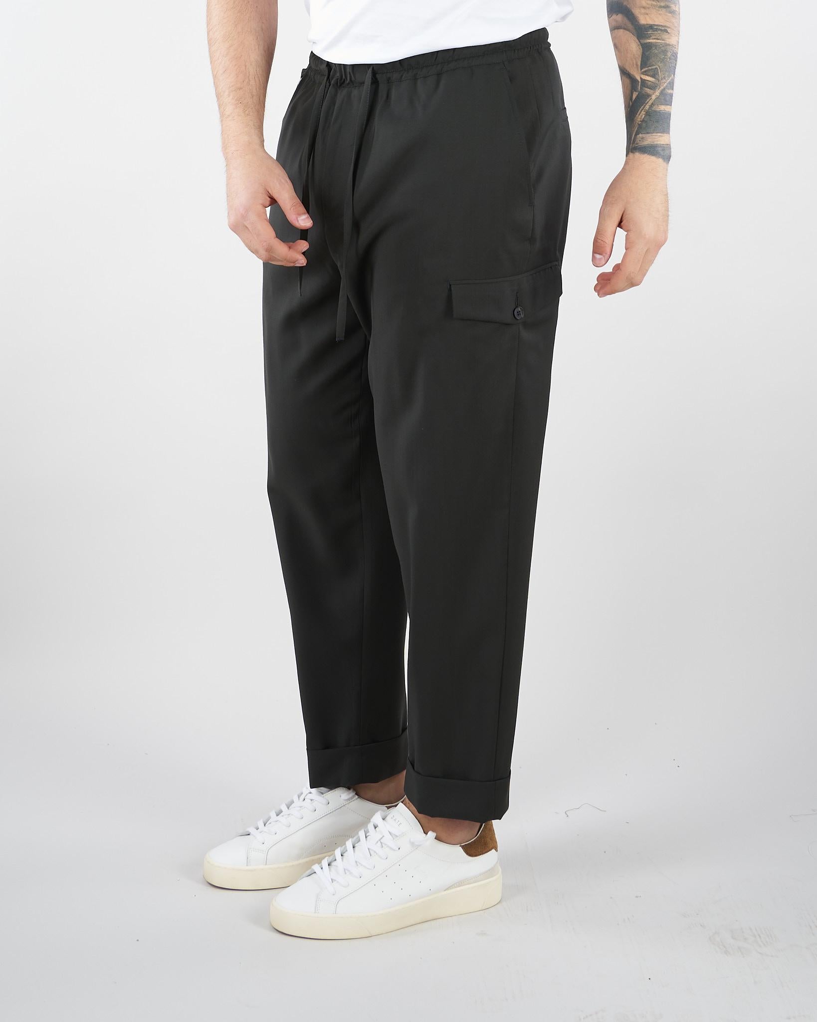Pantalone cargo Antracite in fresco lana LP26010 N037 LOW BRAND 