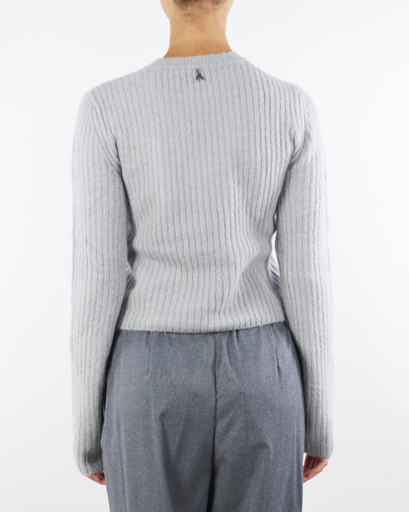 Maglia Grigio girocollo a costine 2K0328K294 S733 PATRIZIA PEPE 