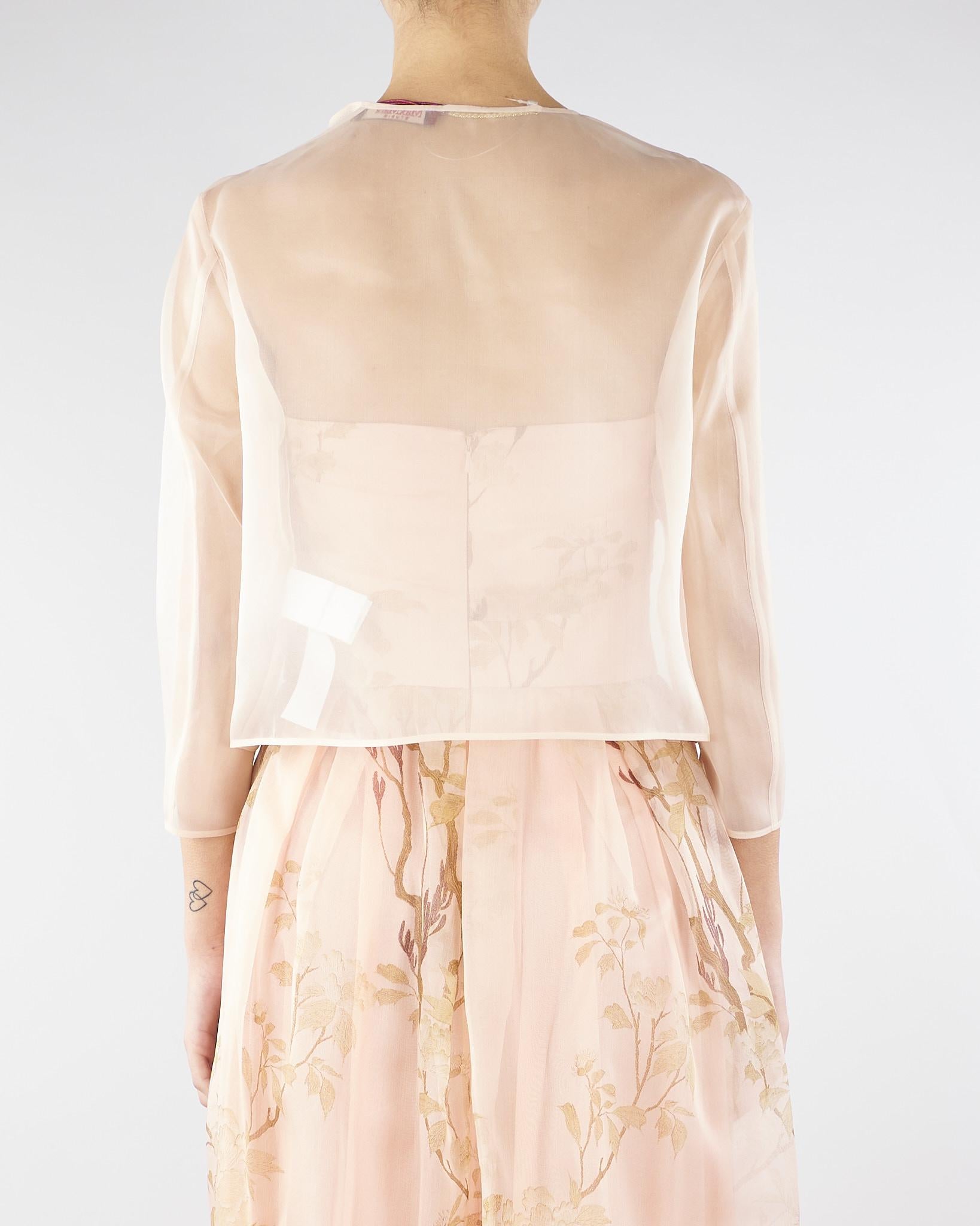 Giacca Cipria crop in organza di seta MSEABITATA 64 MAX MARA STUDIO 
