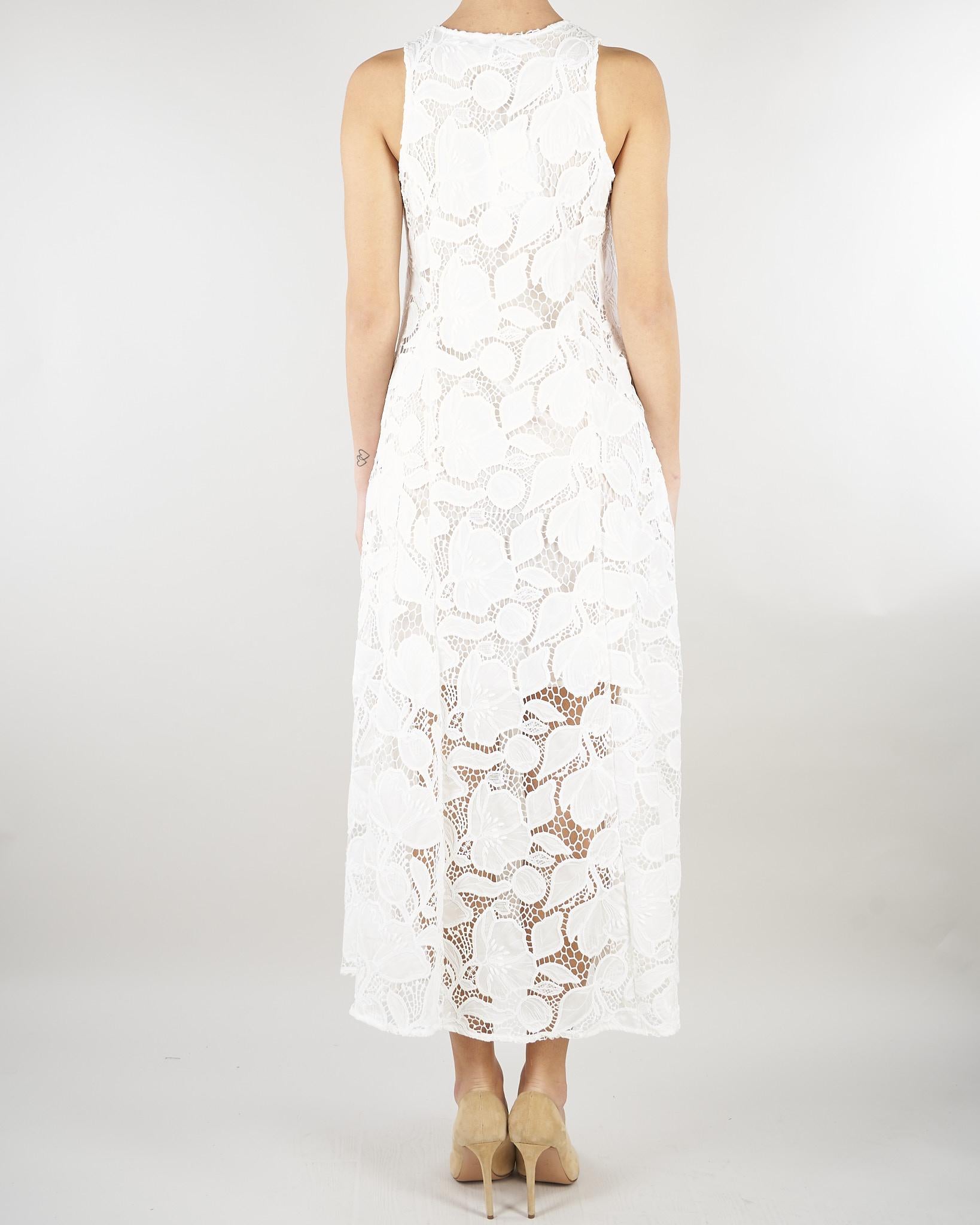 Abito Bianco in pizzo M6EAC4 111 MEIMEIJ 