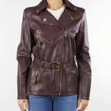 Giacca Merlot biker in pelle GD50Z56E2 EA4 ELISABETTA FRANCHI 