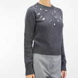 Maglia in pura lana e cashmere con pietre gioiello Vanise'