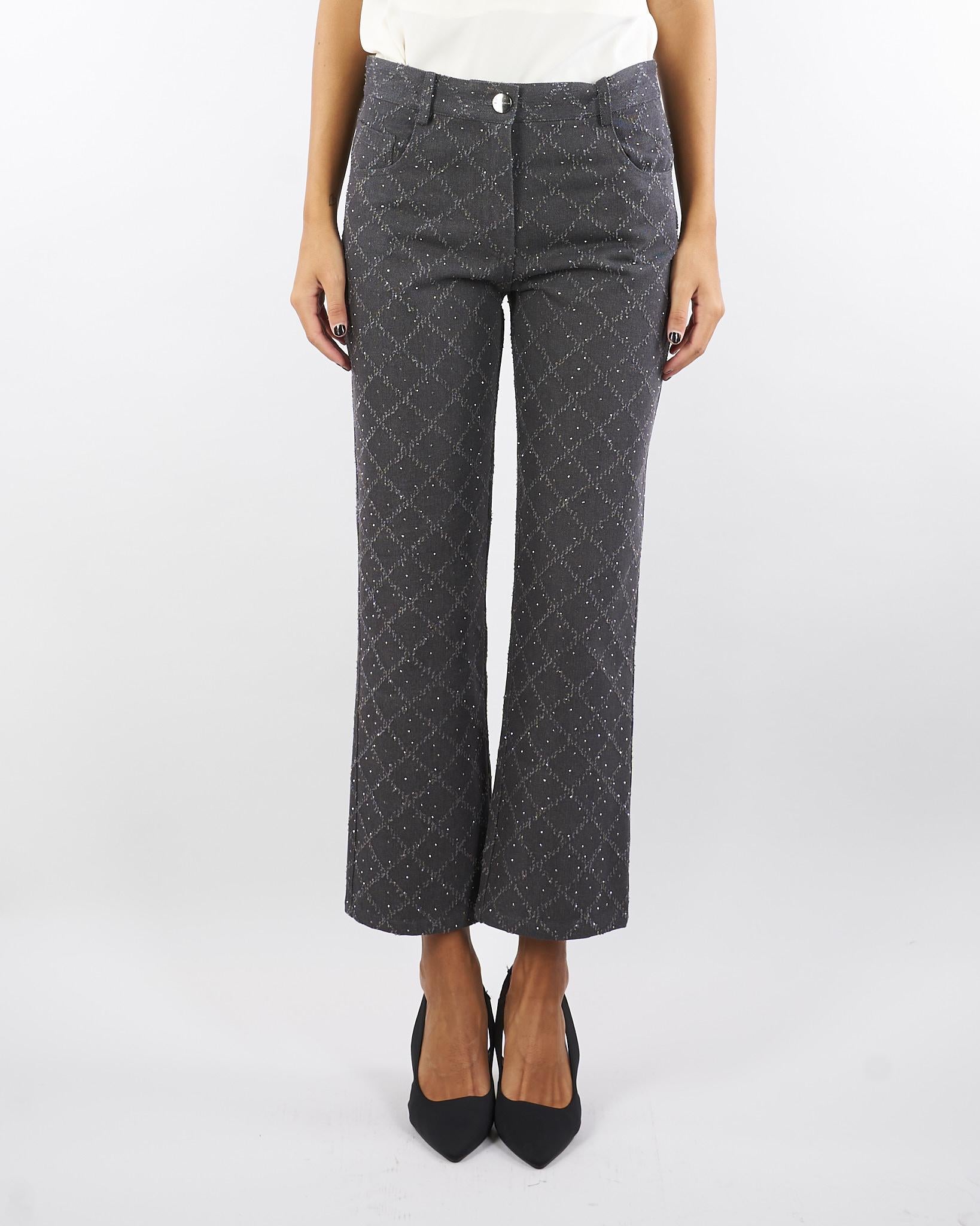 Jeans Antracite con strass PA01401TDEN0004 V00 SIMONA CORSELLINI 