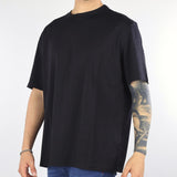 T-shirt Nero Oversize con patch logo sul retro