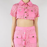 Camicia Rosa in pizzo NS108 50 NO SECRETS 