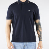 Polo Blu in piquet con logo EM004607AF23090 UB118 EMPORIO ARMANI 