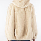 Ecopelliccia Beige con cappuccio e bottoni gioiello NS204 30 NO SECRETS 