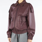 Bomber Bordeaux In Vera Pelle Oversized<BR/> TF0273 38 VICOLO 
