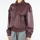 Bomber Bordeaux In Vera Pelle Oversized<BR/> TF0273 38 VICOLO 